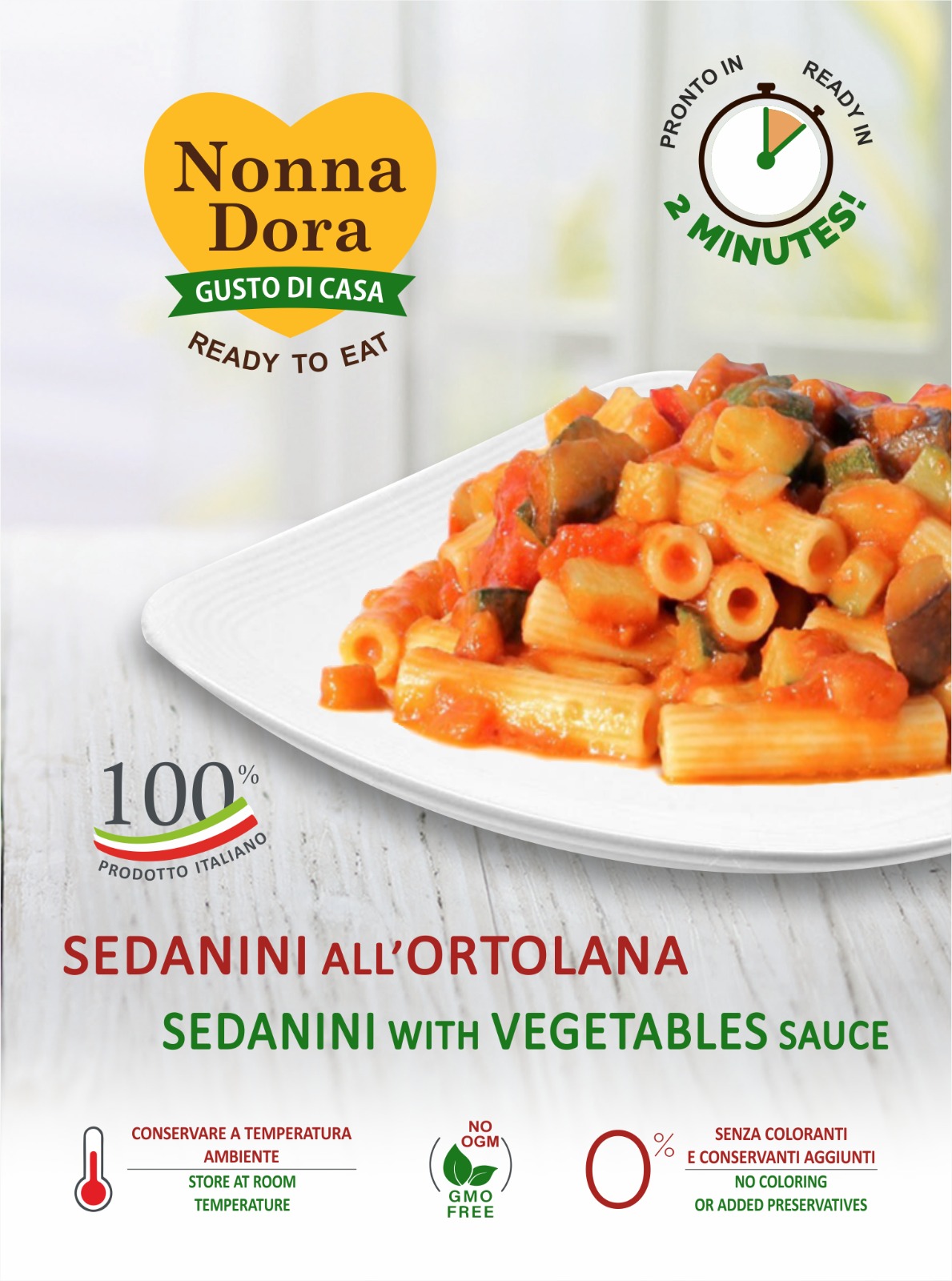 Sedanini with Vegetables Sauces