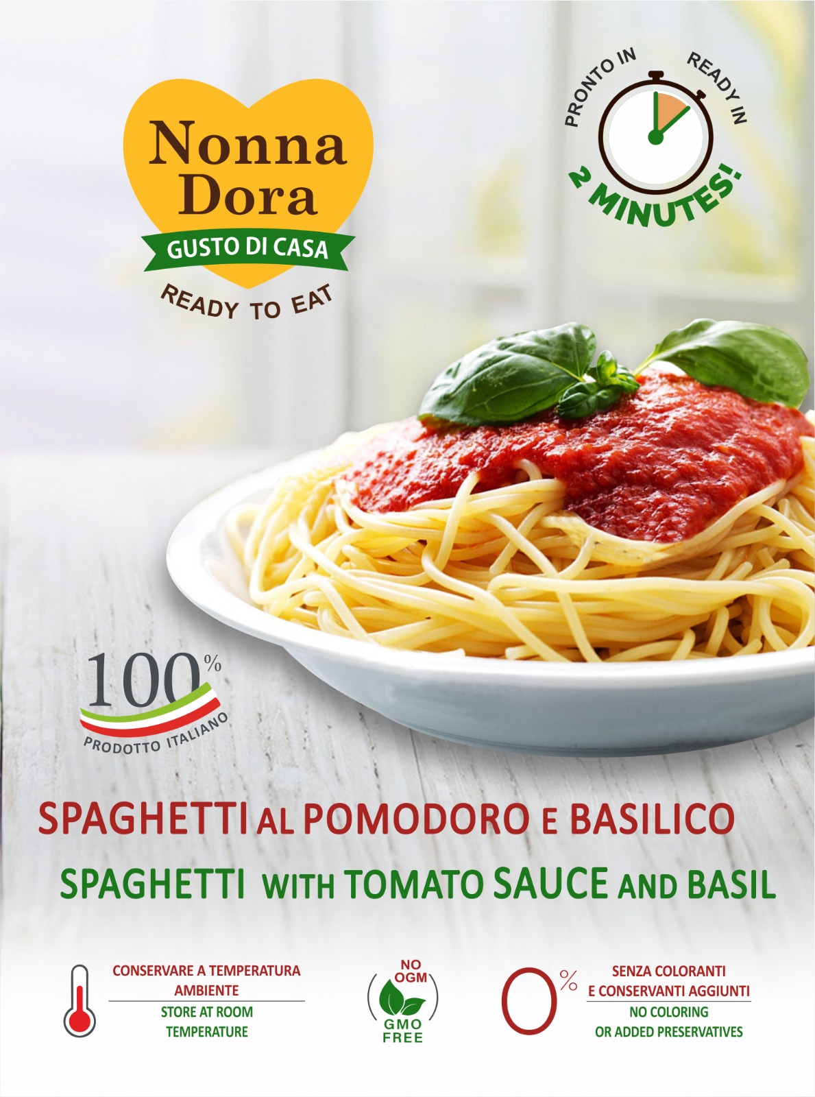 Spaghetti with Tomato Sauce and Basil